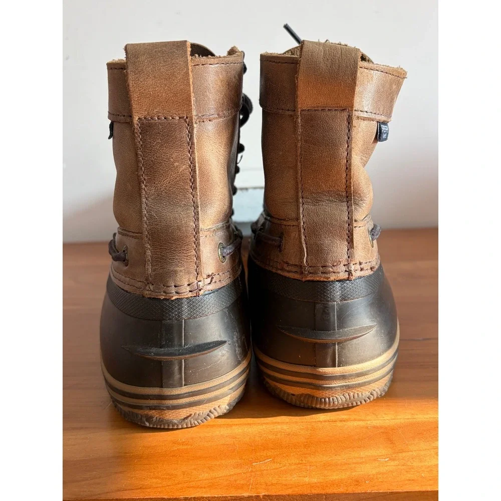 Sperry Avenue Duck Boots Mens 9.5 Brown Tan Waterproof Leather STS21638